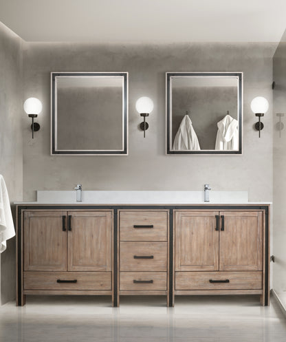 Rustic Barnwood Double Bath Vanity 84 in. W x 22 in. D