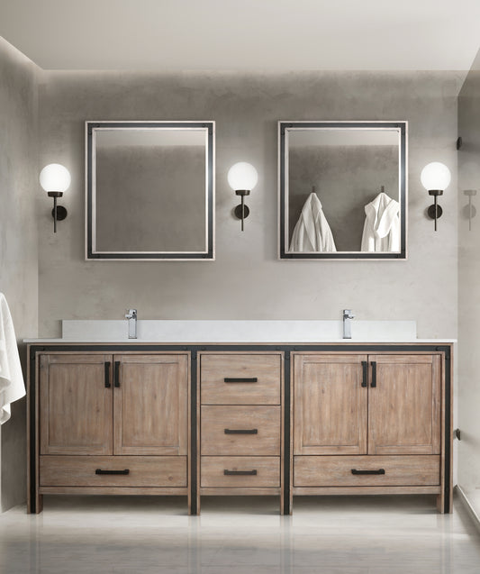 Rustic Barnwood Double Bath Vanity 84 in. W x 22 in. D