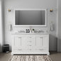 White Double Bath Vanity 60 in. W x 22 in. D, and 58 in. Mirror