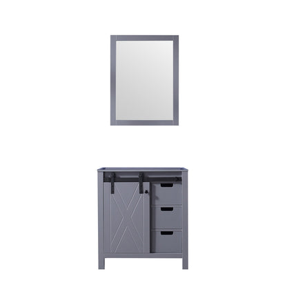 Dark Grey Bath Vanity with Mirror - 30" Wide Storage Cabinet