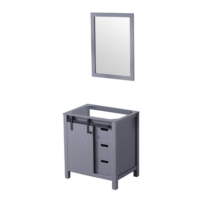 Dark Grey Bath Vanity with Mirror - 30" Wide Storage Cabinet