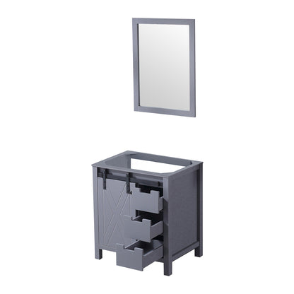 Dark Grey Bath Vanity with Mirror - 30" Wide Storage Cabinet