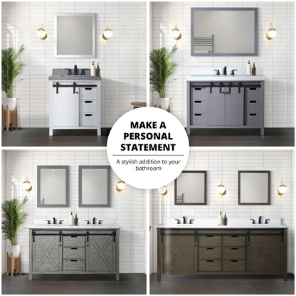 Dark Grey Bath Vanity with Mirror - 30" Wide Storage Cabinet