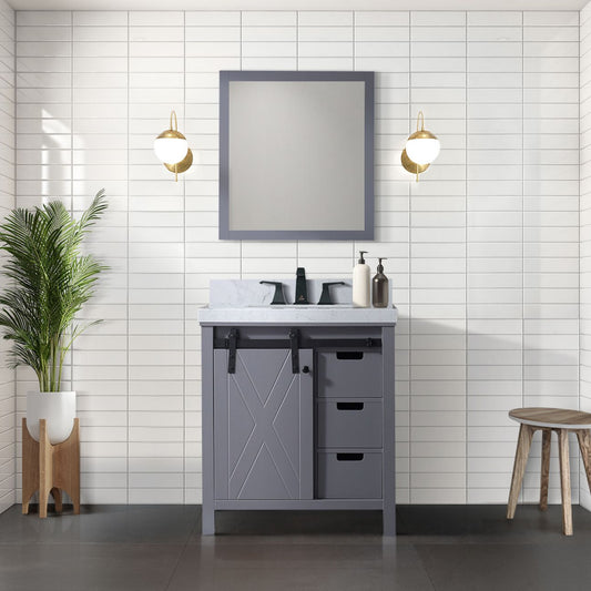 Dark Grey Bath Vanity 30 in. W x 22 in. D, and 28 in. Mirror