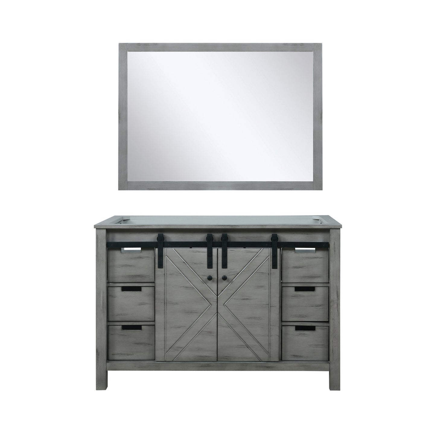 Grey Ash Bath Vanity with Mirror - 48" W Storage Cabinet for Bathroom