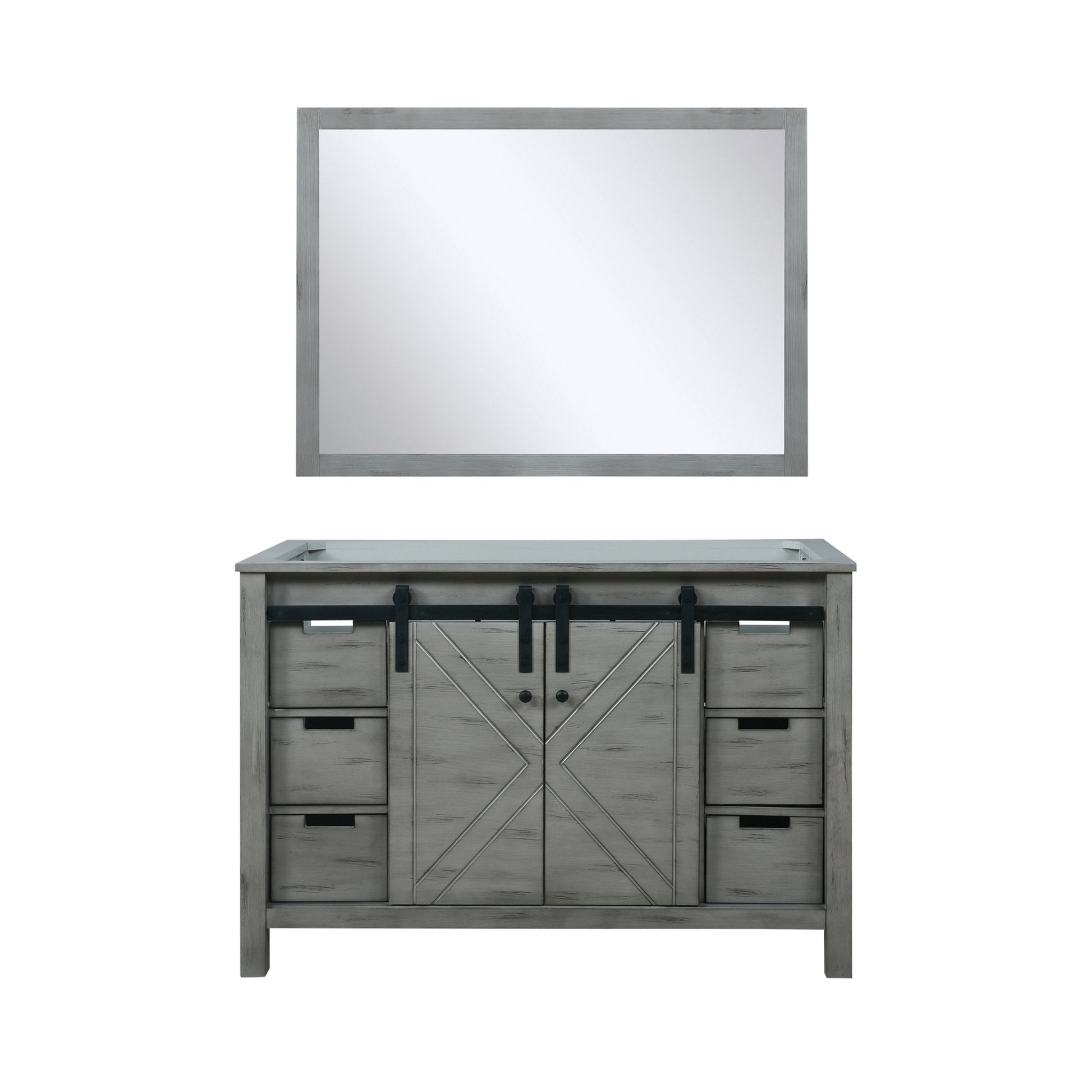 Grey Ash Bath Vanity with Mirror - 48" W Storage Cabinet for Bathroom