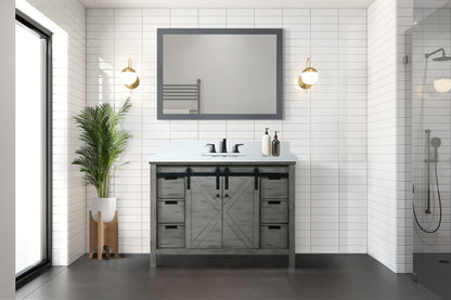 Grey Ash Bath Vanity with Mirror - 48" W Storage Cabinet for Bathroom