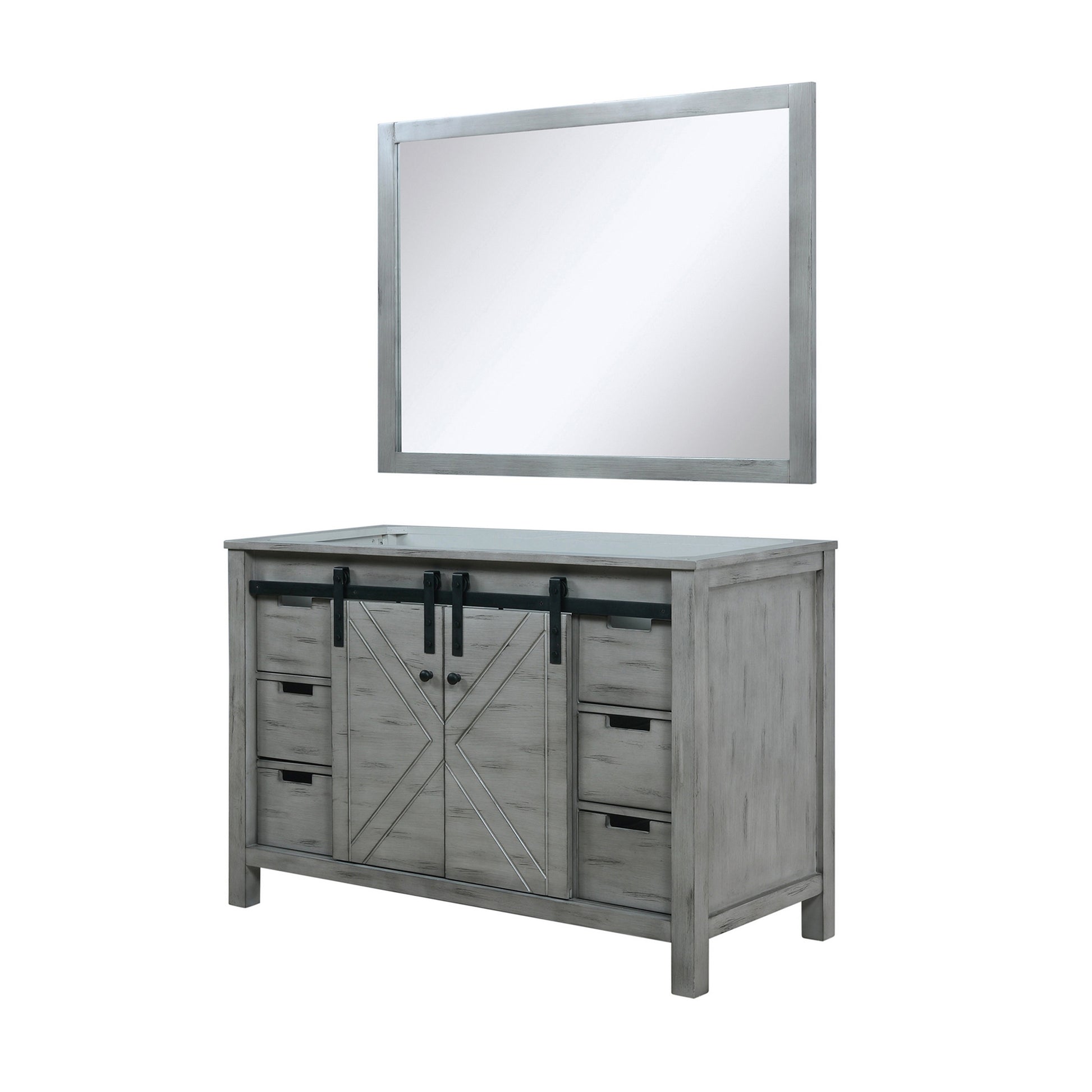 Grey Ash Bath Vanity with Mirror - 48" W Storage Cabinet for Bathroom