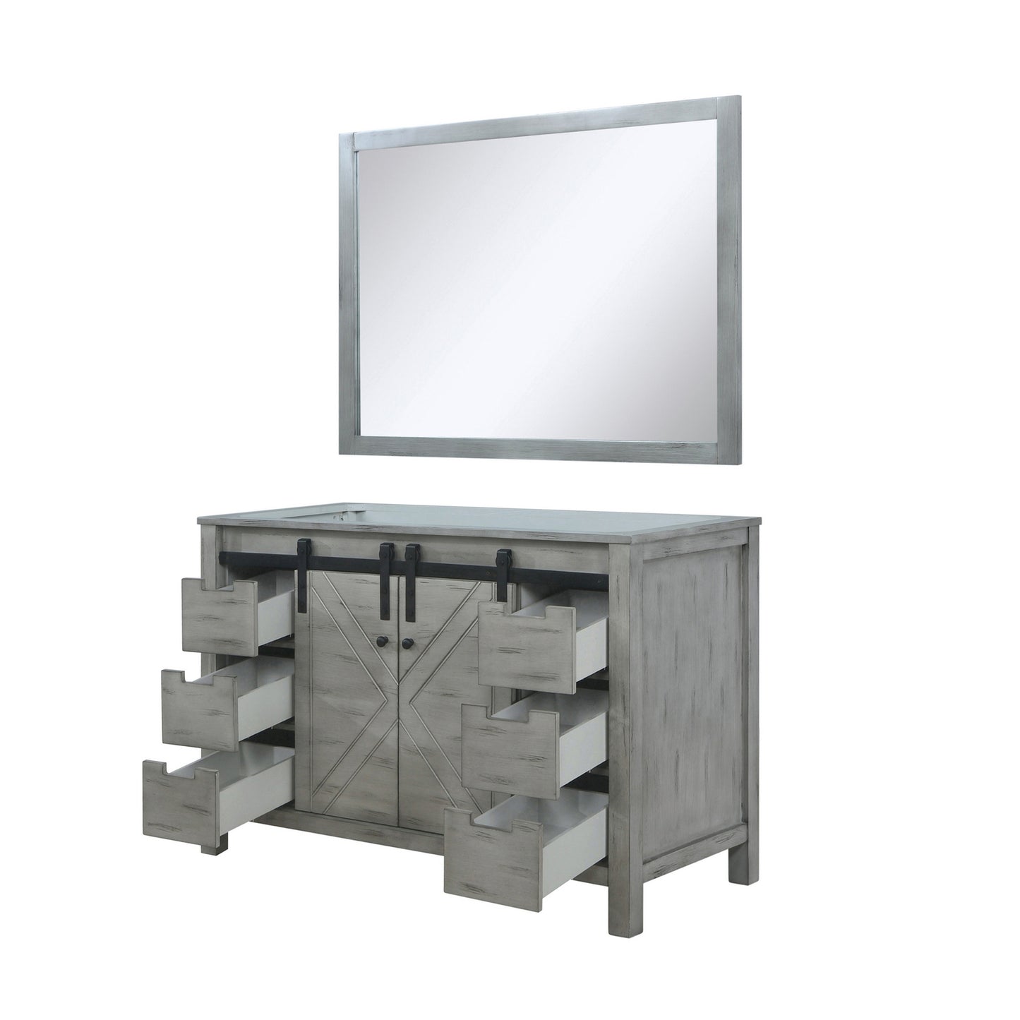 Grey Ash Bath Vanity with Mirror - 48" W Storage Cabinet for Bathroom