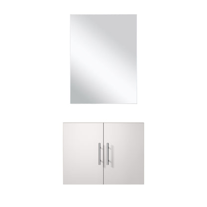 Glossy White Bathroom Vanity with Mirror - 24 Inch Wide
