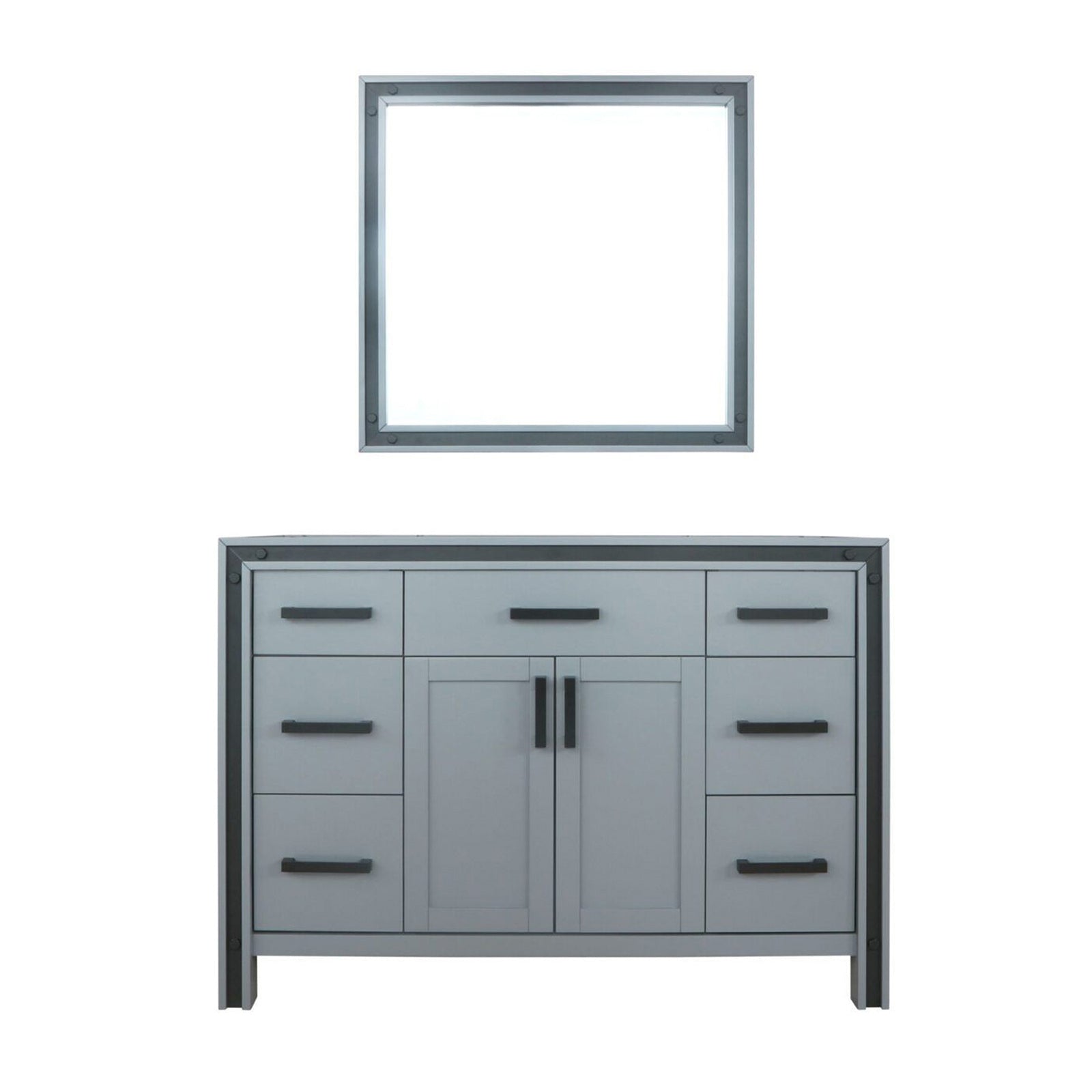 Dark Grey Bathroom Vanity with Mirror - 48" Wide