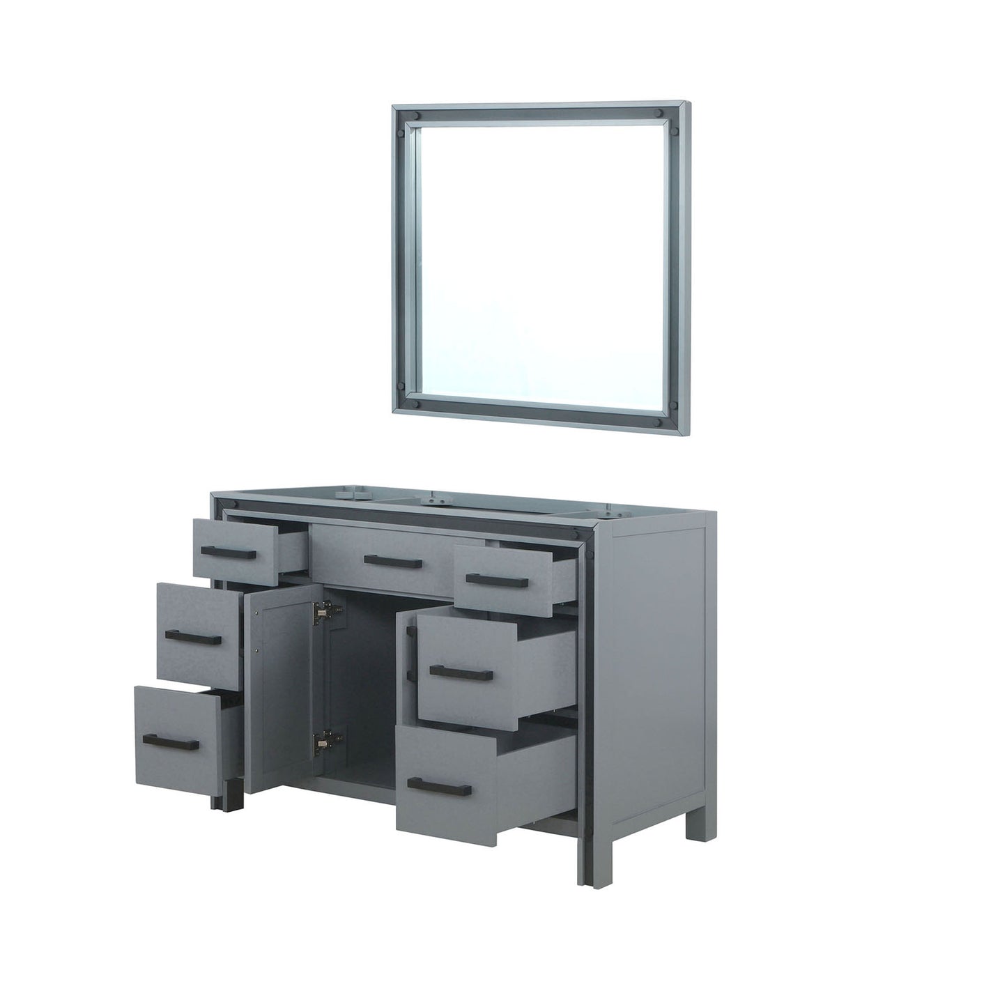 Dark Grey Bathroom Vanity with Mirror - 48" Wide