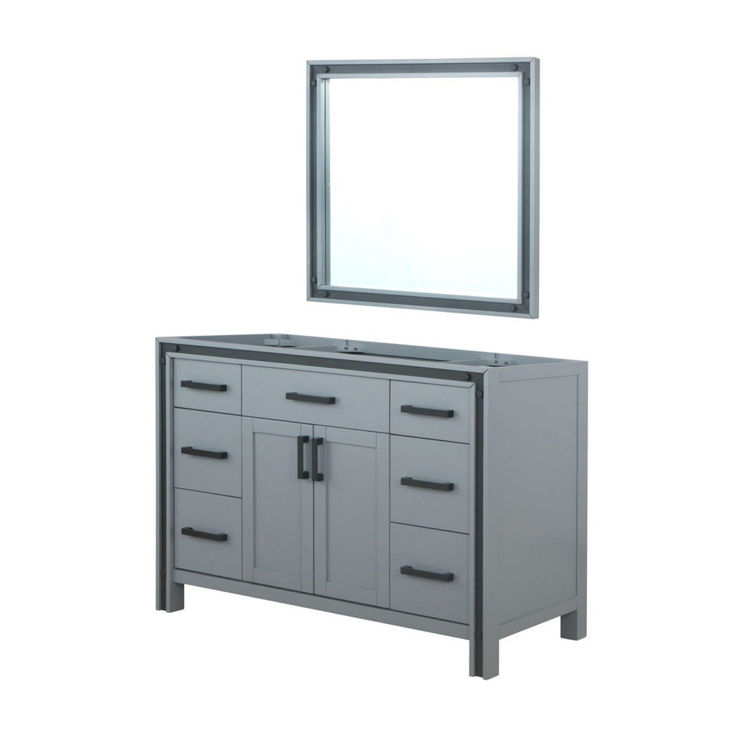 Dark Grey Bathroom Vanity with Mirror - 48" Wide