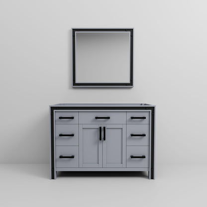 Dark Grey Bathroom Vanity with Mirror - 48" Wide