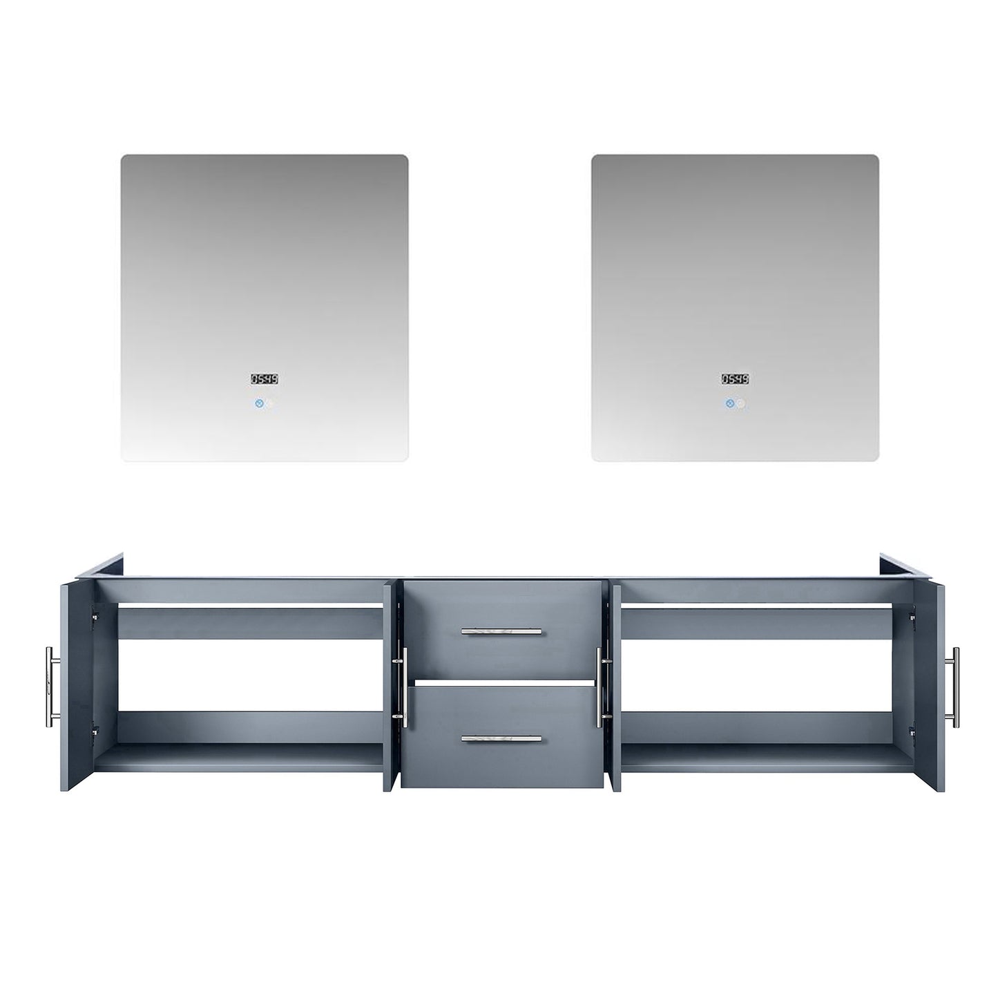 Dark Grey Wood Double Bathroom Vanity Upgrade 80 inch width