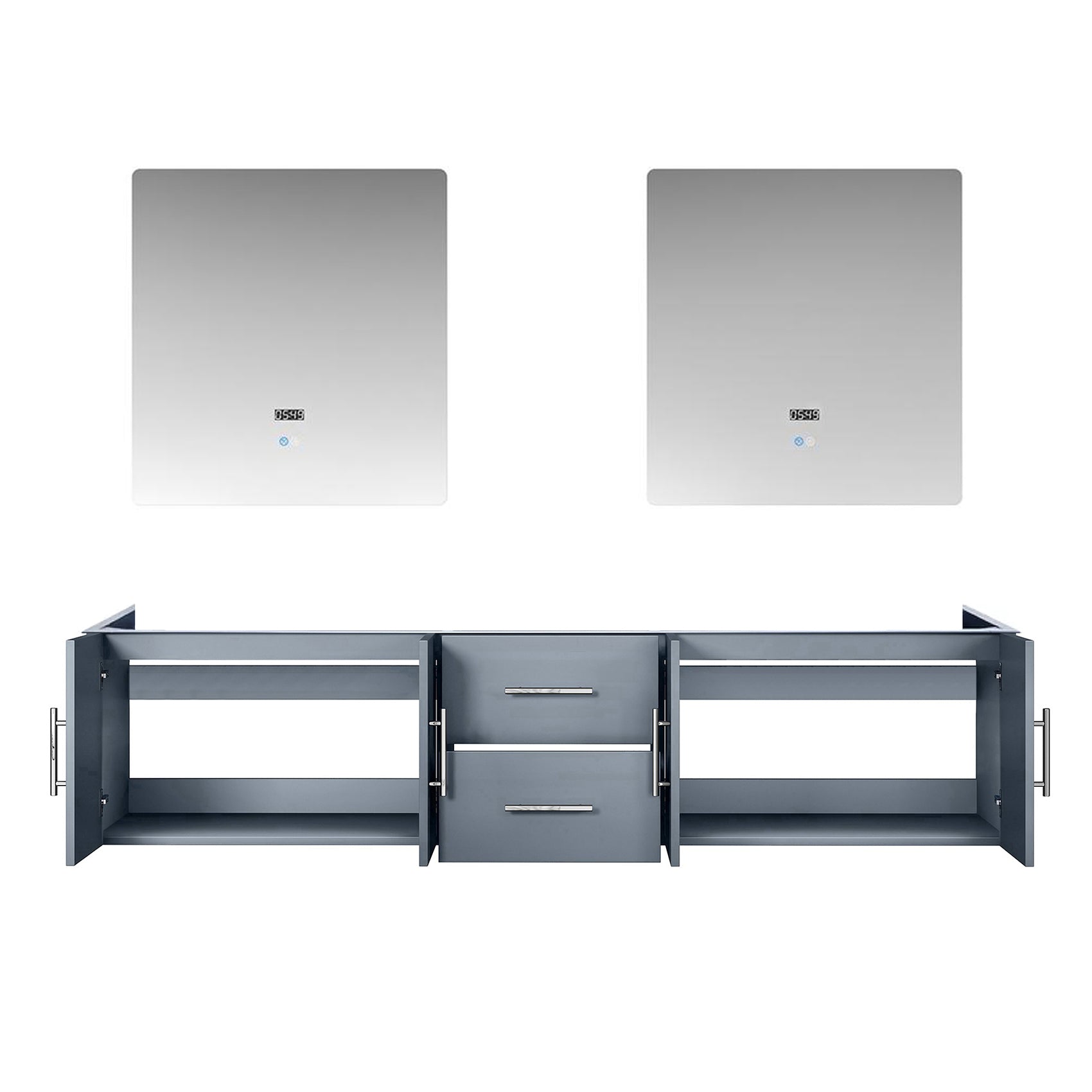 Dark Grey Wood Double Bathroom Vanity Upgrade 80 inch width