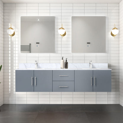 Dark Grey Double Bath Vanity 80 in. W x 22 in. D, and 30 in. LED Mirrors