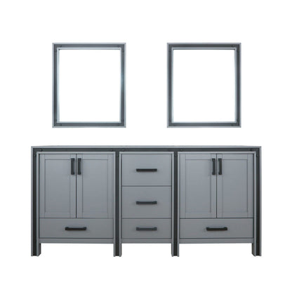 Dark Grey Double Bath Vanity with Mirror - 72" Wide for Bathroom