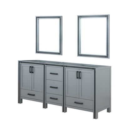 Dark Grey Double Bath Vanity with Mirror - 72" Wide for Bathroom