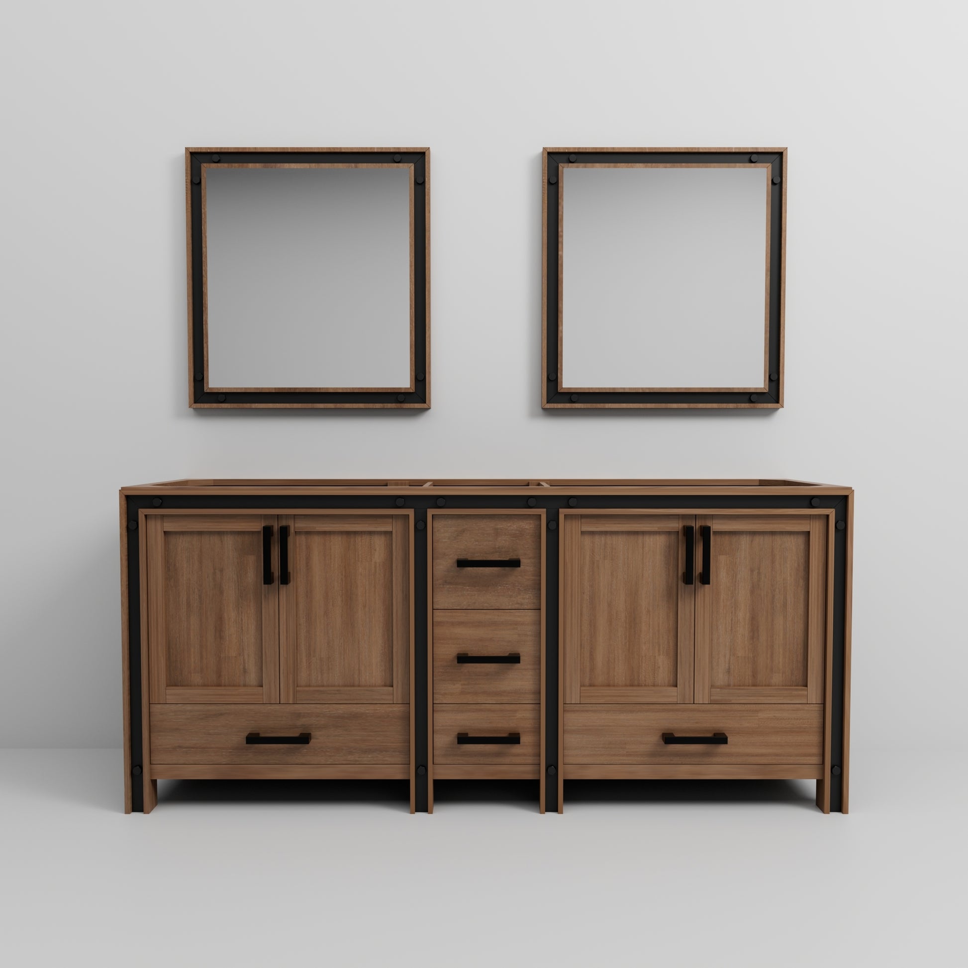 Rustic Barnwood Double Bathroom Vanity for Full Renovation