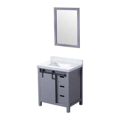 Dark Grey Bathroom Vanity with Marble Top & Mirror