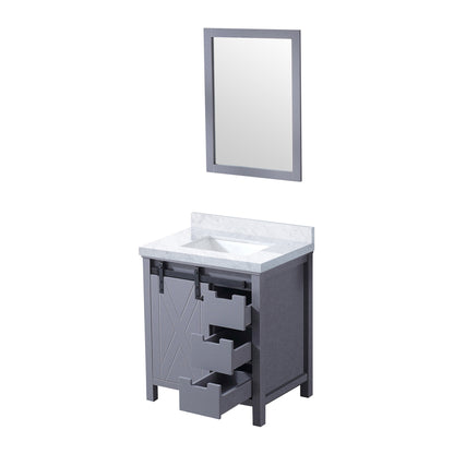 Dark Grey Bathroom Vanity with Marble Top & Mirror