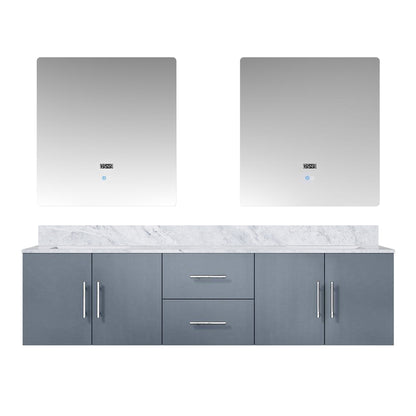 72 Inch Dark Grey Bathroom Vanity with Marble Top