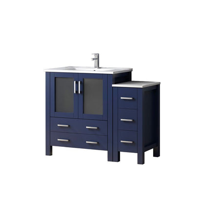 Navy Blue Bathroom Vanity with Storage - 42" Wide