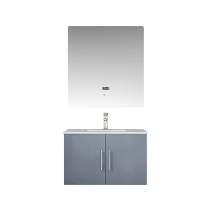Dark Grey Bathroom Vanity with Marble Top & Mirror
