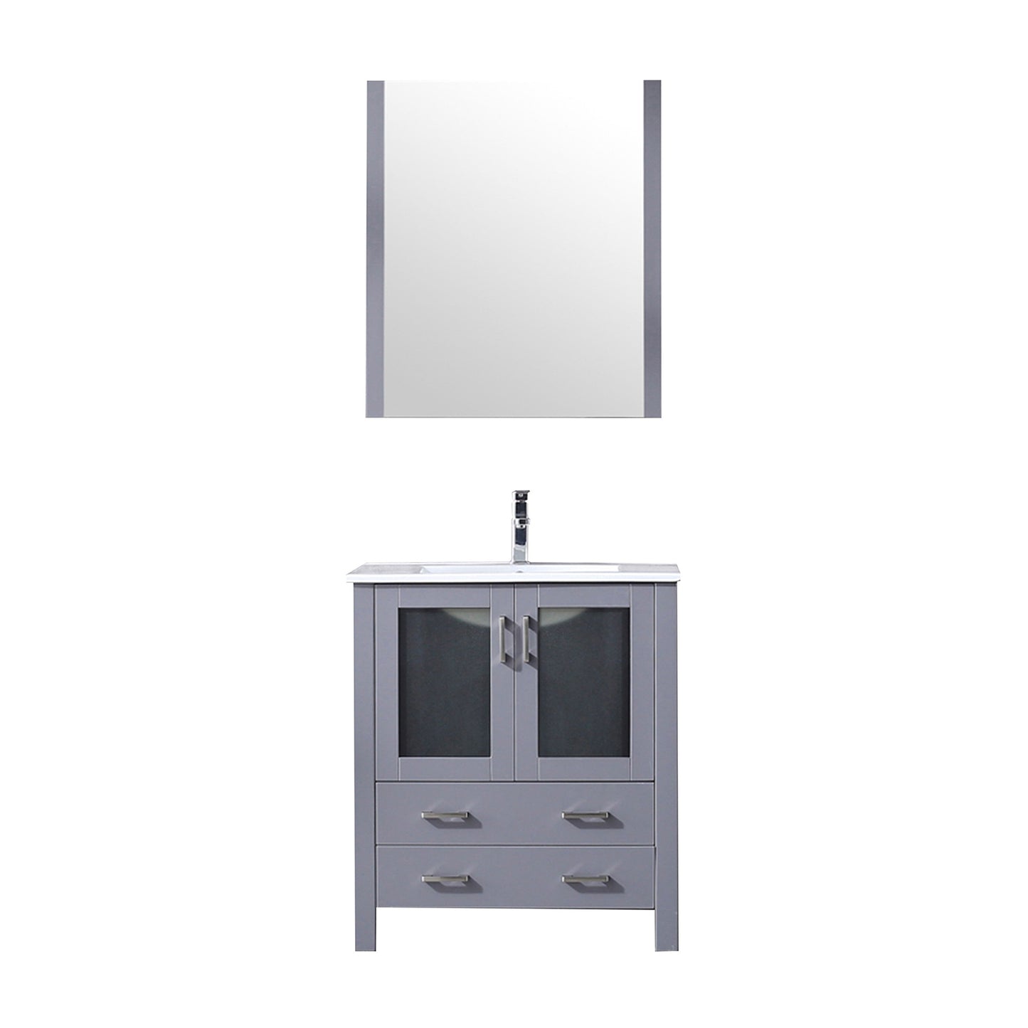 Dark Grey Bathroom Vanity with Mirror & Faucet