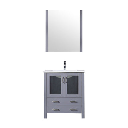 Dark Grey Bathroom Vanity with Mirror & Faucet