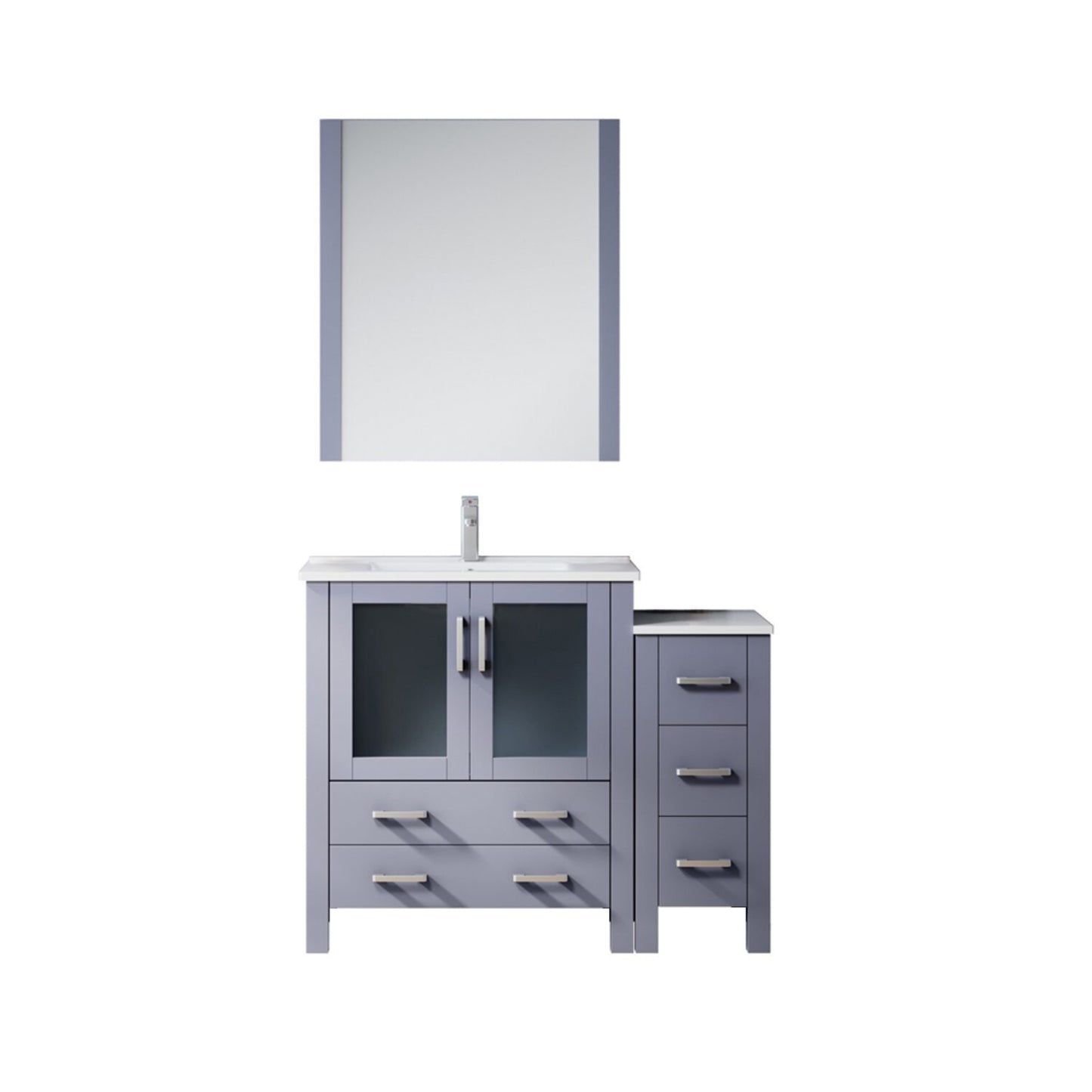 Dark Grey Bathroom Vanity with Storage - 42" Wide