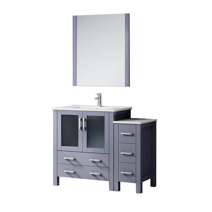 Dark Grey Bathroom Vanity with Storage - 42" Wide