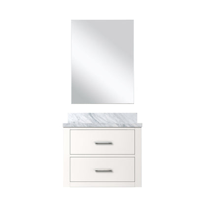 White Bathroom Vanity with Mirror - 24" W Storage Cabinet