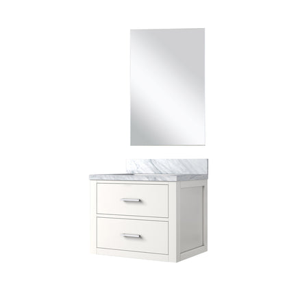 White Bathroom Vanity with Mirror - 24" W Storage Cabinet