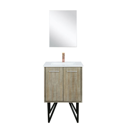 Acacia Wood Bath Vanity - Rose Gold Faucet & Mirror