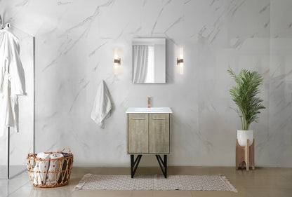 Acacia Wood Bath Vanity - Rose Gold Faucet & Mirror