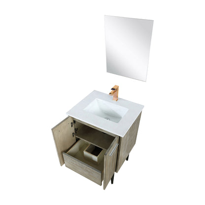 Acacia Wood Bath Vanity - Rose Gold Faucet & Mirror