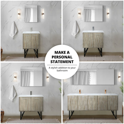 Acacia Wood Bath Vanity - Rose Gold Faucet & Mirror