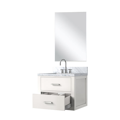 White Bathroom Vanity Set with Mirror & Faucet