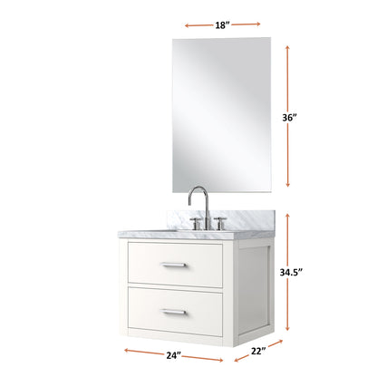 White Bathroom Vanity Set with Mirror & Faucet