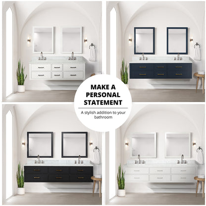 White Bathroom Vanity Set with Mirror & Faucet