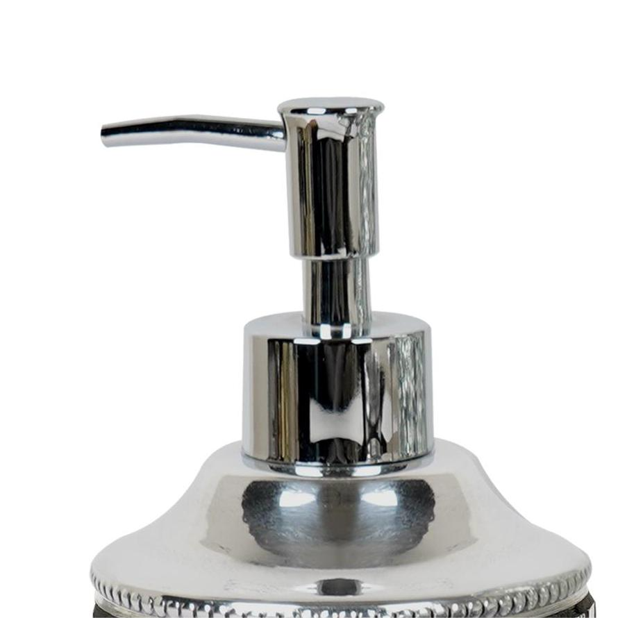 Ice Mosaic Liquid Soap Dispenser - Silver Aluminum Bathroom Accessory