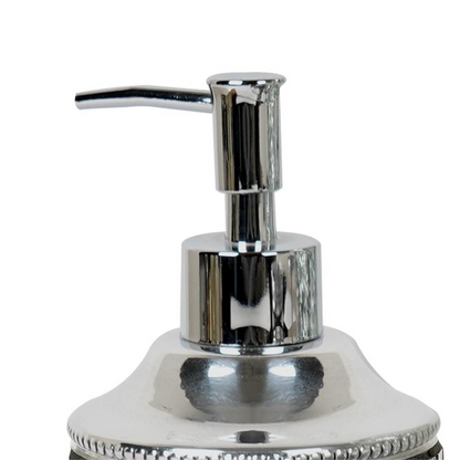 Ice Mosaic Liquid Soap Dispenser - Silver Aluminum Bathroom Accessory
