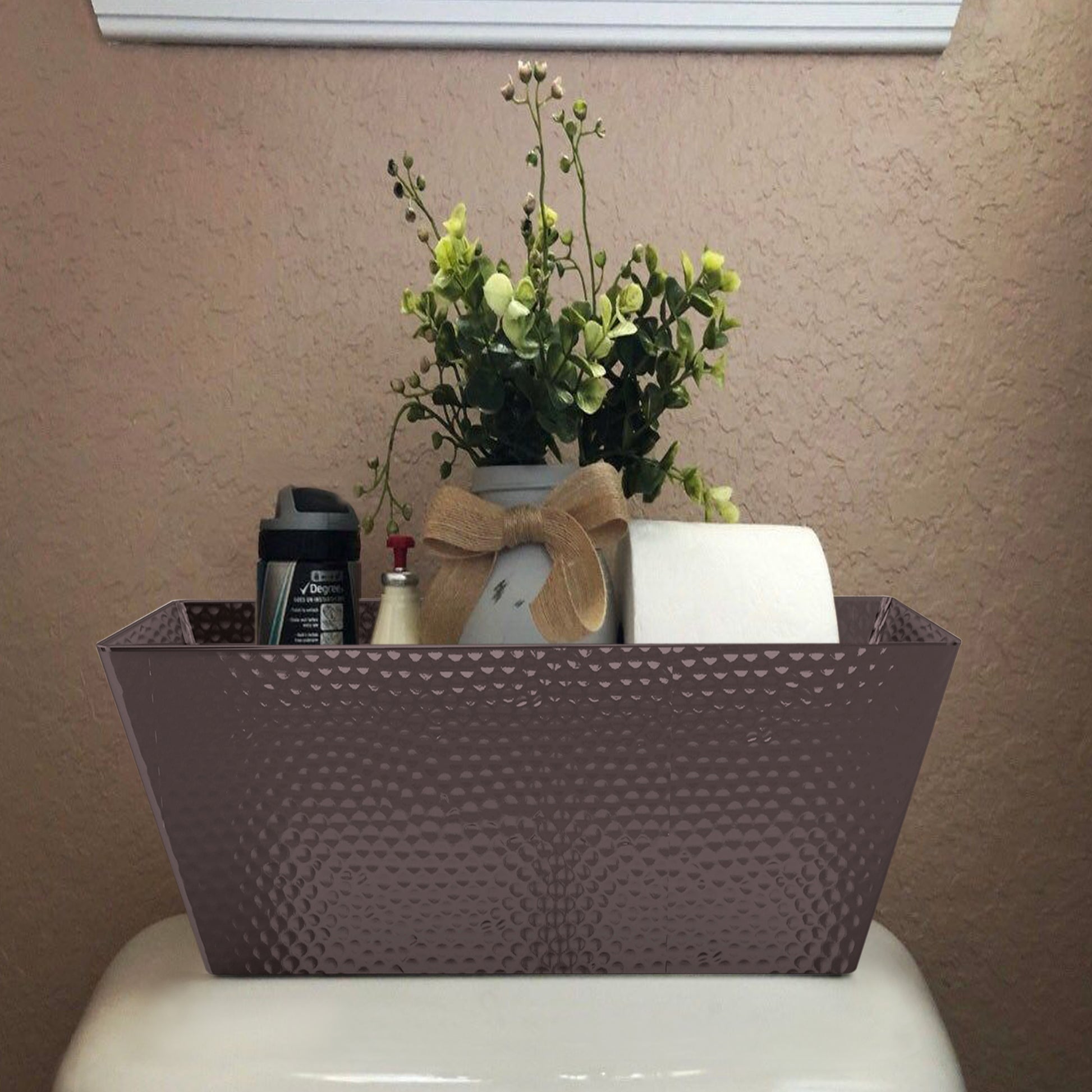 Hammered Stainless Steel Vanity Toilet Tank Tray  Oil Rubbed Bronze Finish