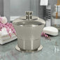 Classic Stainless Steel Vanity Jar Stylish Storage for Cotton Swabs,Sponges & Bath Salts   Decorative Canister for Bathroom,Bedroom   Hammered/Shiny Finish