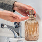 Glass Liquid Soap Dispenser Pump Bottle  Bathroom Vanity & Kitchen Sink,Holds Soap,Lotion & Sanitizer  Amber