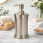 Stainless Steel Liquid Soap Dispenser Pump Bottle Bathroom Vanity & Kitchen Sink,Holds Soap,Lotion & Sanitizer  Brushed Pewter Finish