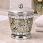 Vanity Jar Stylish Storage for Cotton Swabs,Rounds,Balls,Sponges & Bath Salts Decorative Canister for Bathroom, Bedroom  Ice Mosaic Finish