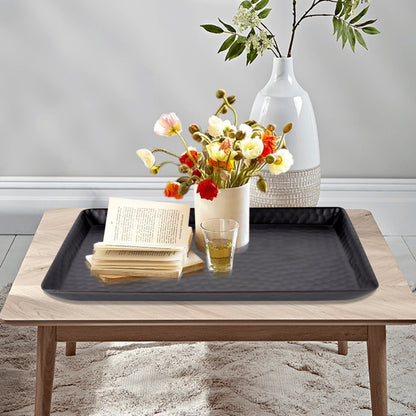 Vanity Tray Hammered Rectangular Vanity Tray with Padded Bottom  Oil Rubbed Bronze Finish